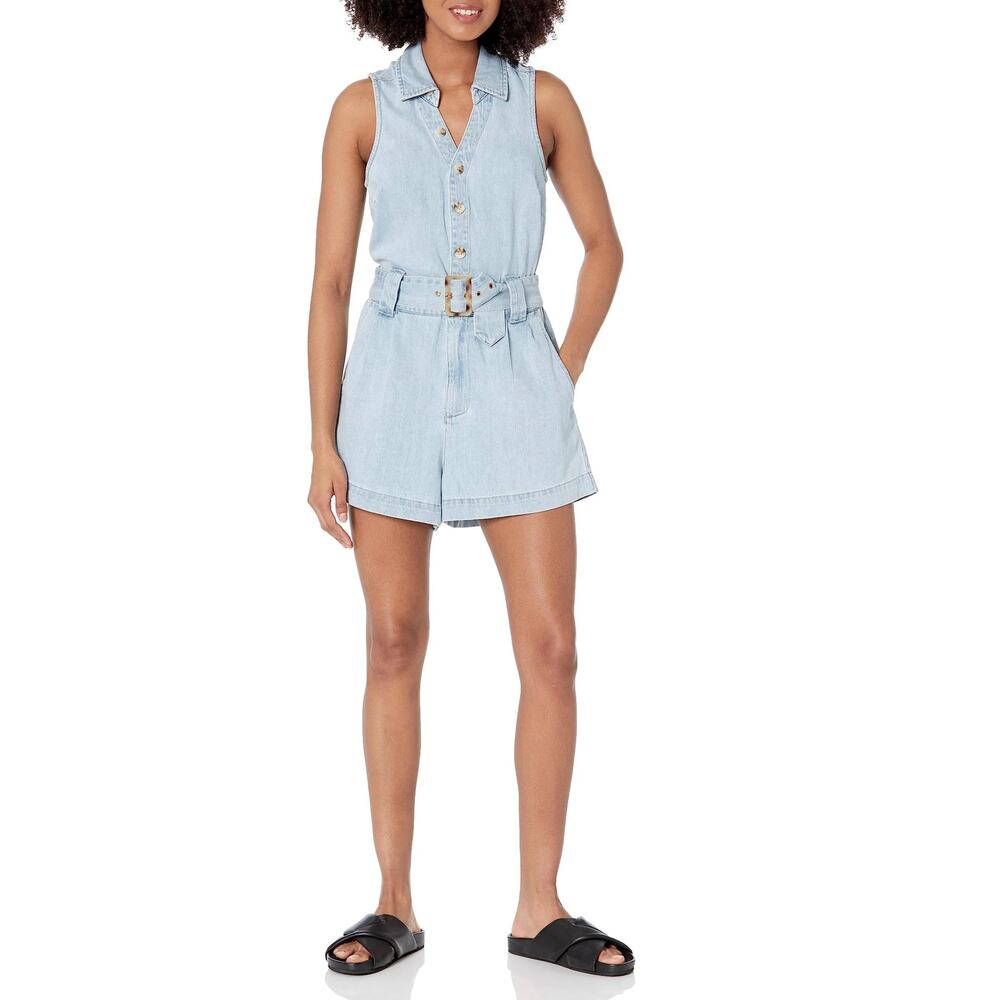 Show‎ Me Your MuMu Richmond Lakeside Light Blue Denim Sleeveless Romper